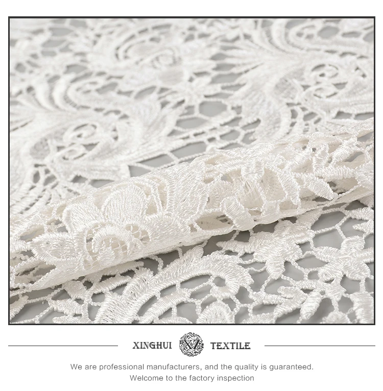 Wholesale Fancy Bridal Chemical Embroidery White Expensive Lace Fabric