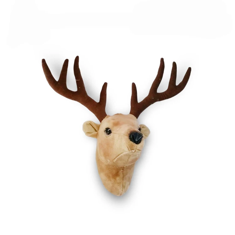 

2021 Animal head wall decoration wholesale custom stuffed animals plush toy