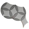 cinderella grey and white marble backsplash tiles flower mosaic