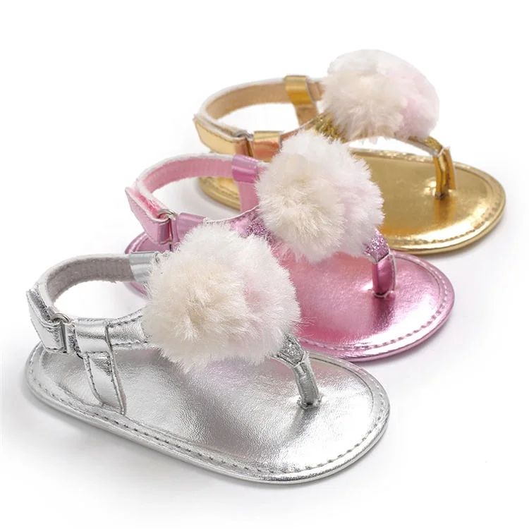 

Free sample t-strap soft-sole Holiday party Newborn toddler sandals shoes baby, Pink silver gold