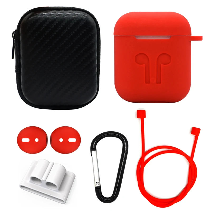 

For Airpod Charging Case Cute Case with Keychain and Hanging Strap Watch Band Holder, Red;black;white;pink;green;blue;clear;purple;grey