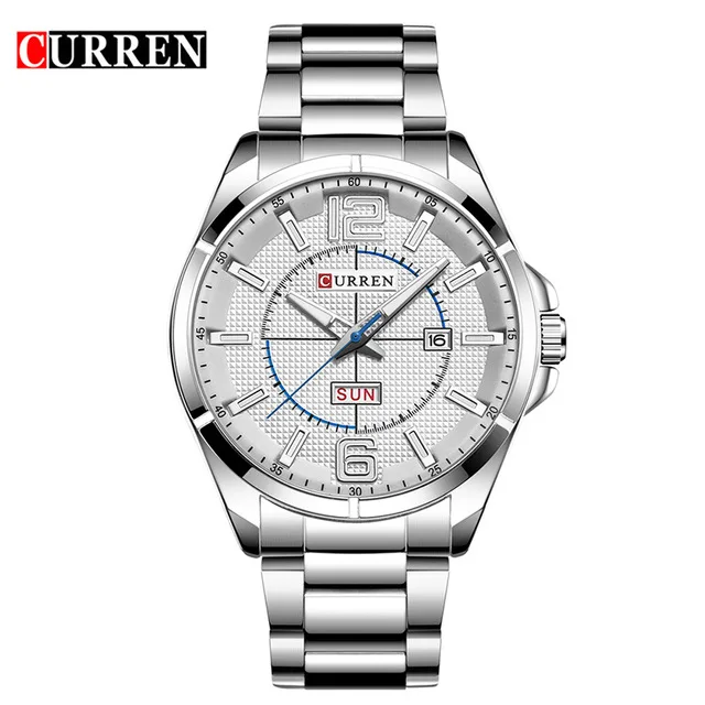 

CURREN 8271 Men Japan Quartz Watch Business Stainless Steel Wristwatch Calendar Auto Date Watches