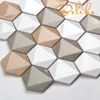 3D Hexagon Ceramic Tile Wall Cladding Simple Modern Home Design Featured Glazed Wall Tile Arabesque Kitchen Background Art