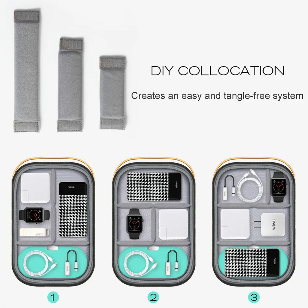 WIWU Manufacture Electronics Accessories Carry Case Travel Organizer Bag For Cable Earphone Power Bank Charger Digital Gear Bag