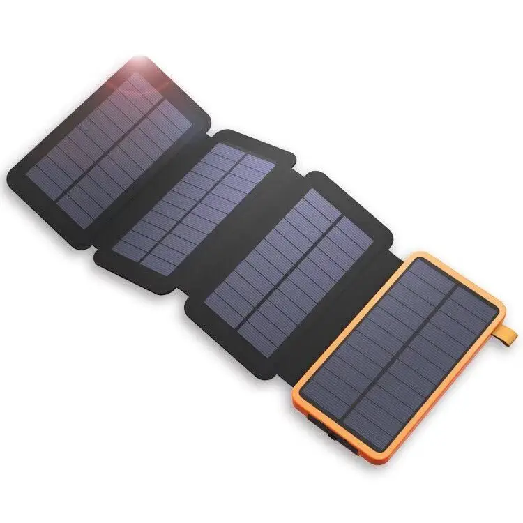 

Waterproof folding solar panel phone charger 10000mah 20000mAh 24000mah 25000mah power bank solar, Black