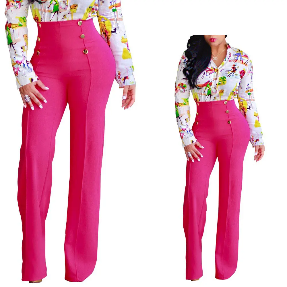 

95234 5 colors ladies wide leg trousers african women fashion clothing