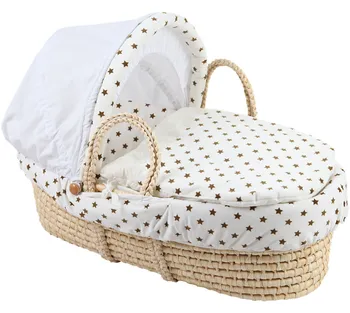 wicker baby doll moses basket