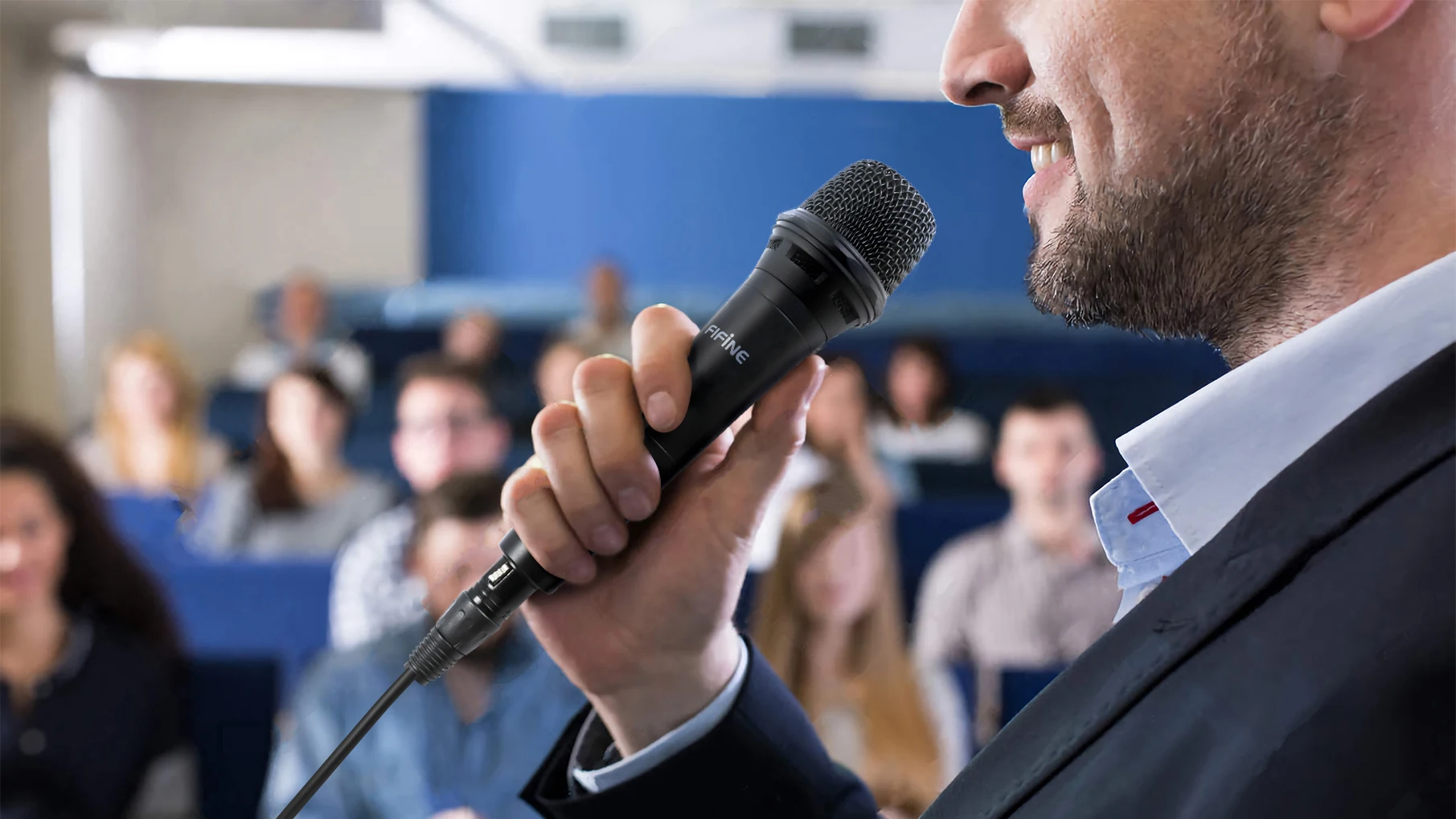 用于公共演讲 k8 的 fifine 高灵敏度动态手持声乐有线卡拉ok 麦克风