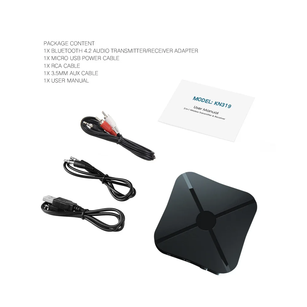 KN319 Bluetooth Audio Transmitter Receiver 2 in 1 Bluetooth 4.1 Transmitter for Speakers and Mobile Phones - ANKUX.COM