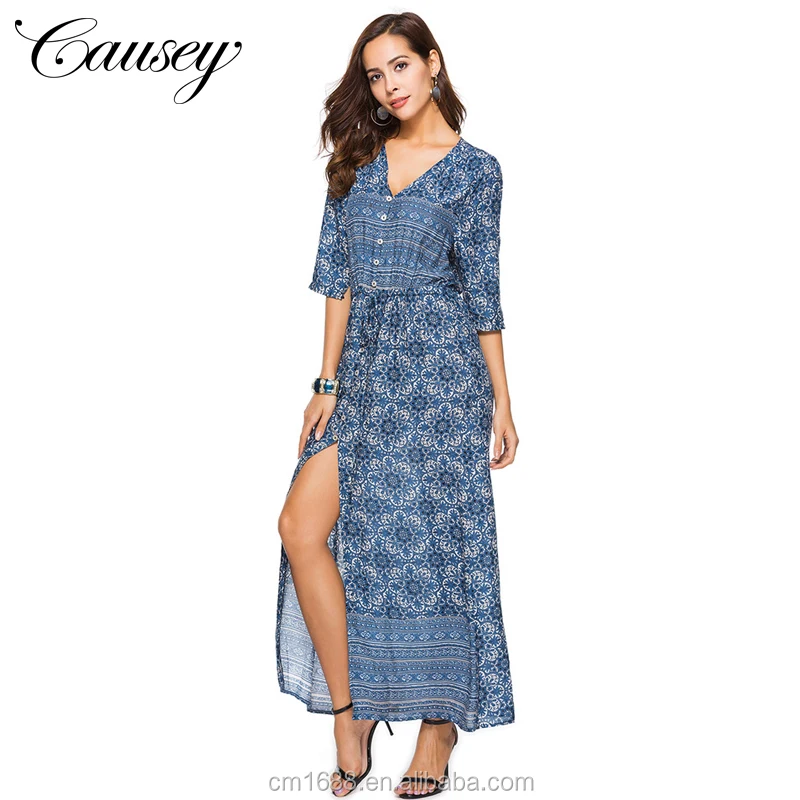 

2018 Plus Size New Summer Print Fashion Maxi Dress Ladies Lace Design Direct Supplier Dresses, Floral/tropical print