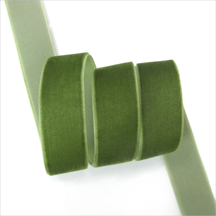 Wholesale Custom Hot Sale Colorful 100% Nylon Solid Color Wide Stretch Velvet Ribbon