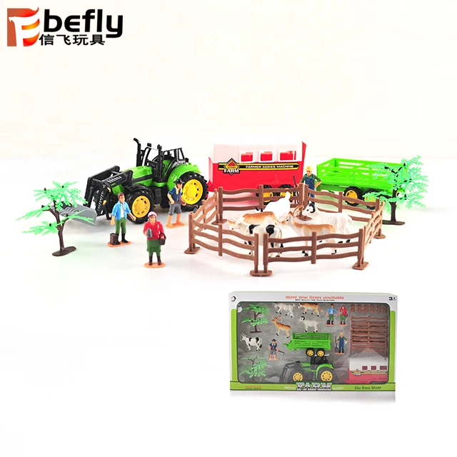 farm tractor toy with animals