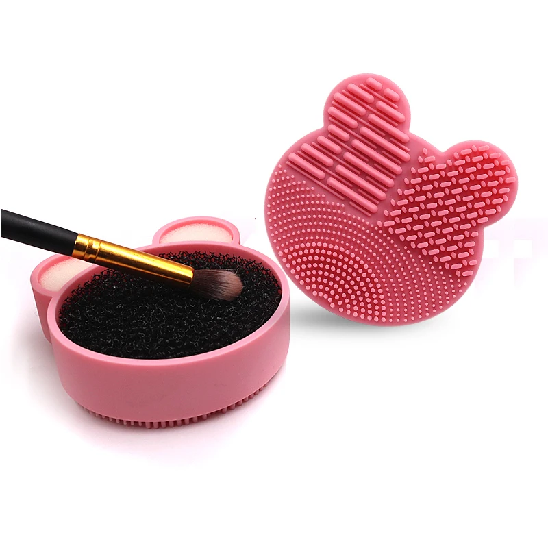

New sponge color switch eyelash private label silicone makeup brush cleaner mat, Customized