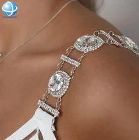 

12.5*1.8mm clear crystal shoulder strap Rhinestone Bikini Connectors