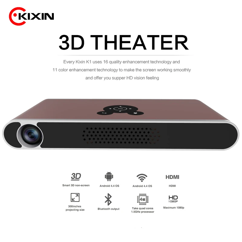 Full HD 1080P videos 3D smart projector 3000 Lumens Dlp led outdoor Wall Projector