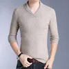 2019 new v neck long sleeve man winter thick cashmere sweater pullover warm jumpers high quality knitwear autumn spring
