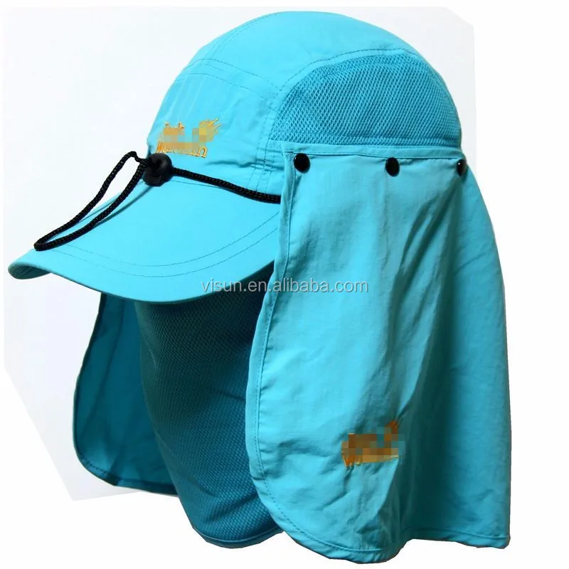 Men Packable Adjustable High Visibility Sun Hat With Neck Flap Wide