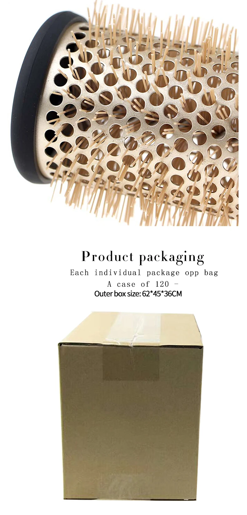 Wholesale Nano Technology Ceramic Round Hair Brushes Round Folding Hair