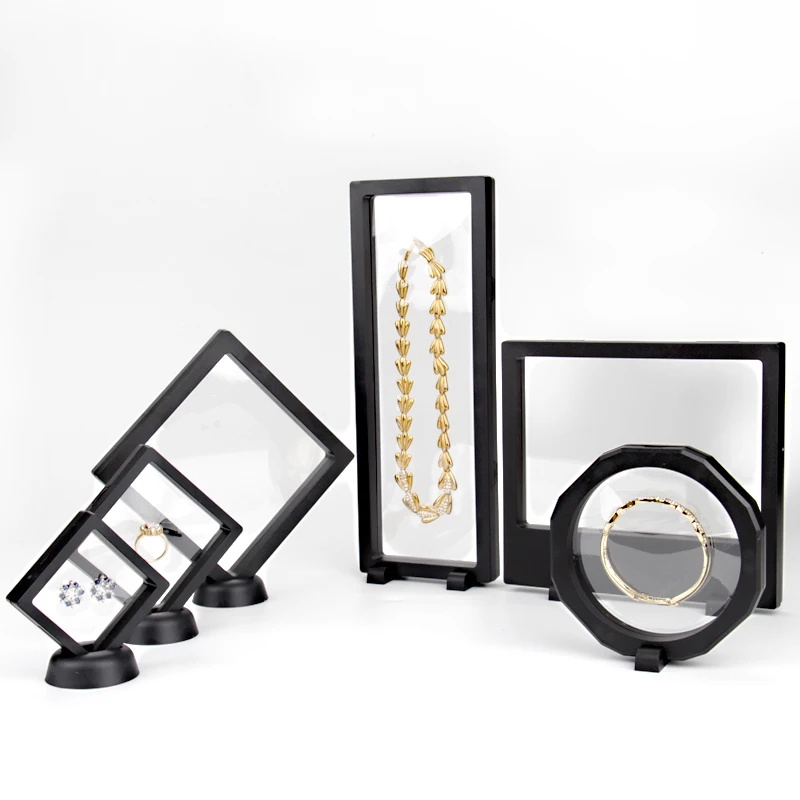

3D Floating frame Box For Necklaces ring gemstone bracelet packaging gemstone display boxes, Customized color