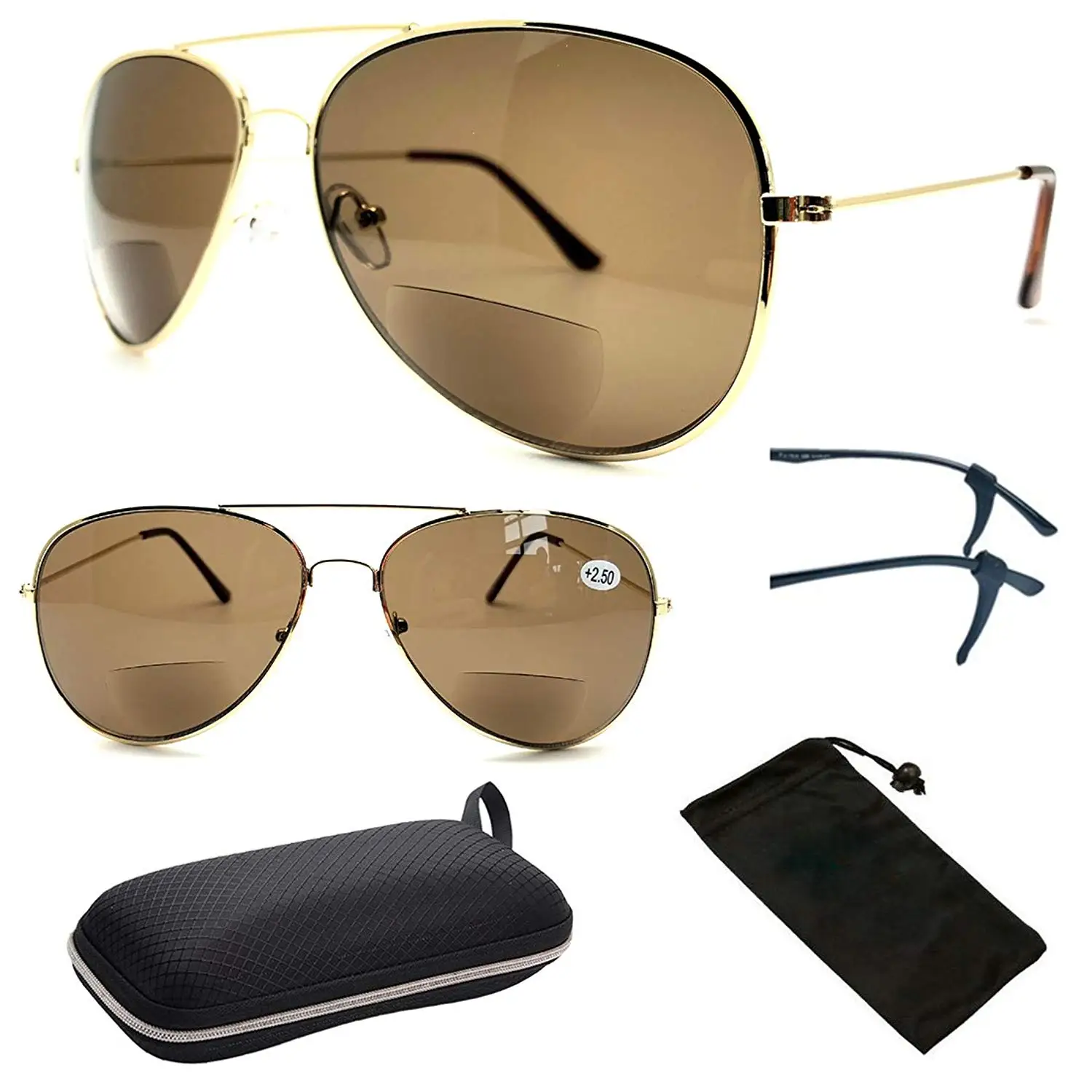 Premium Bifocal Metal Rectangular Shape Men Women Fashion Designer Sun Readers ( These Are Bifocal Sunglasses + Readers )