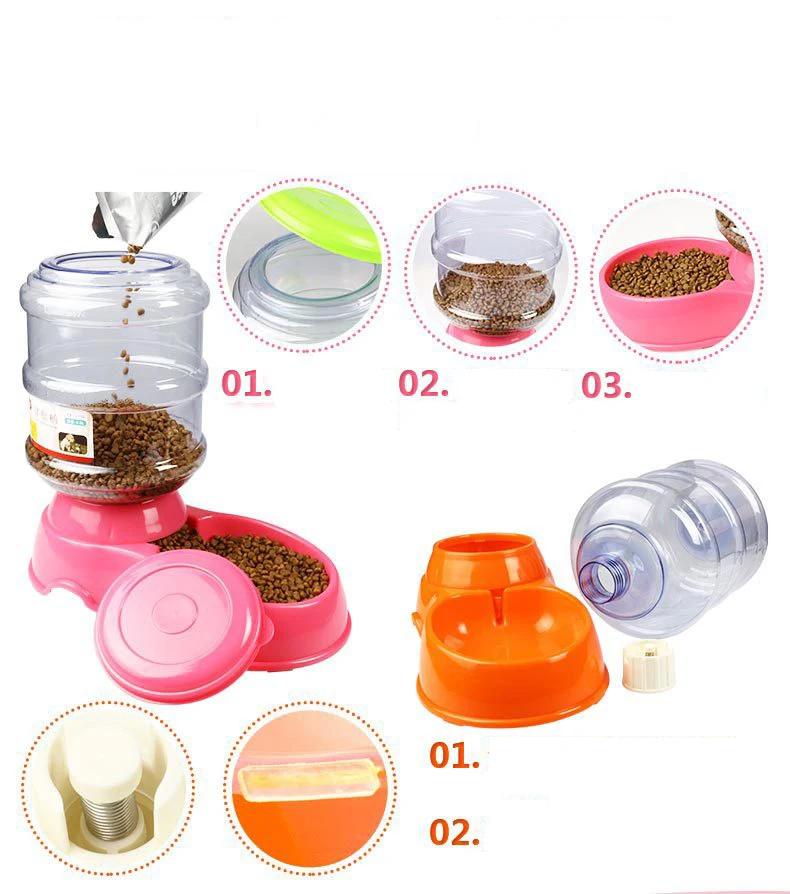 Automatic Pet Feeder Dog Cat Water Feeder Dispenser Feeder And