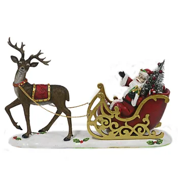 Polyresin Christmas Santa Reindeer Sleigh Decor Buy Christmas Reindeer Decorationschristmas Sleigh Indoor Decorationsanta And Reindeer Decoration