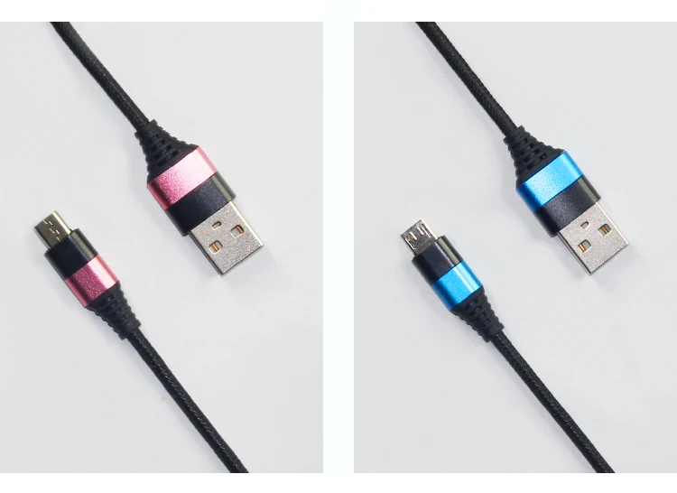 Nylon braided micro usb cable charger charging data sync cable