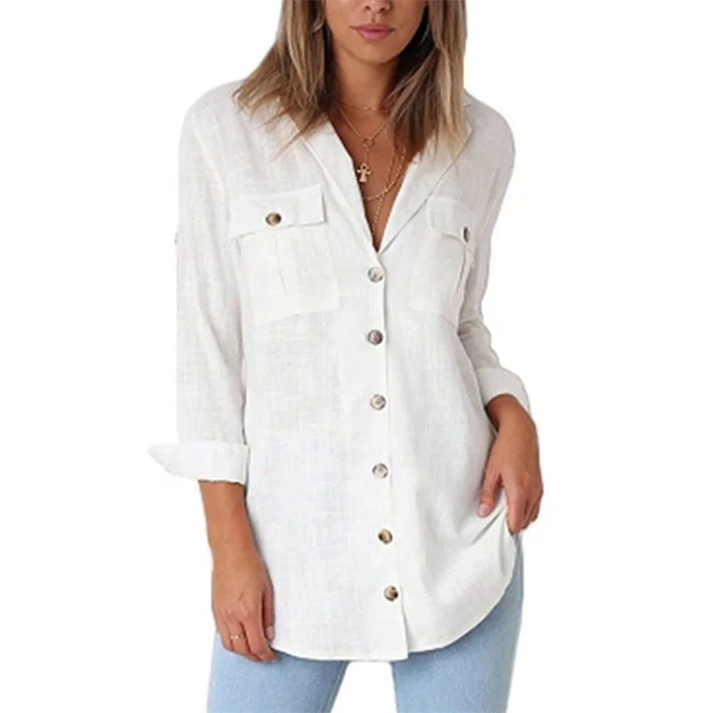 

2019 fashion oem wholesale women shirt long sleeve blouse ladies shirt, Picture
