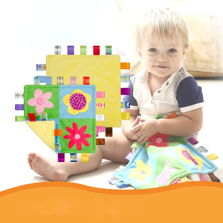 Newborn Baby Security Blanket With Pacifirer Tag Soft Smoothing