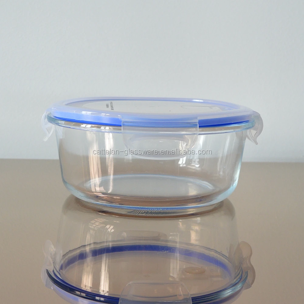 High Borosilicate Round Lunch Storage Glass Bowl With Pp Lid Buy