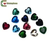 Green glass gemstone heart cut peridot crystal big size gems