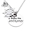 Enjoy The Journey Pendant Inspirational Quotes Necklace/Bracelet Expandable Bangles Encouragement Gift for Teen