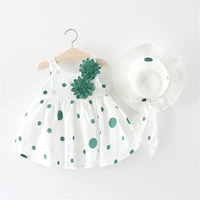 

Fashion baby summer floral dresses with hat newborn baby clothes