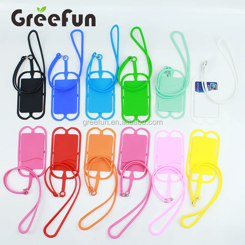 Silicone Retractable Phone Lanyard With Ring Holder