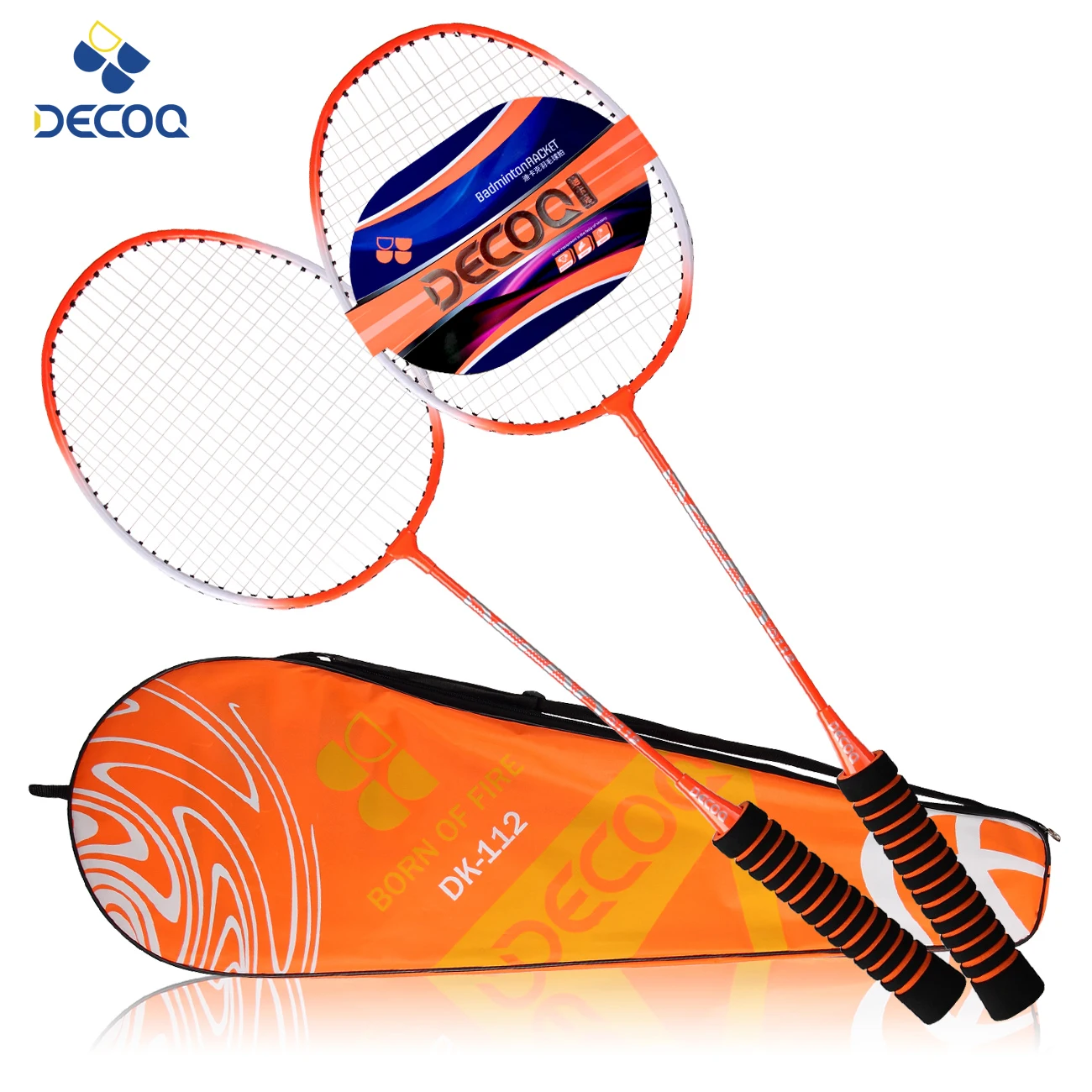 

DECOQ Cheap Steel Alloy Badminton Racket With Foam Grip Wholesale Ball Badminton Racket, Custom