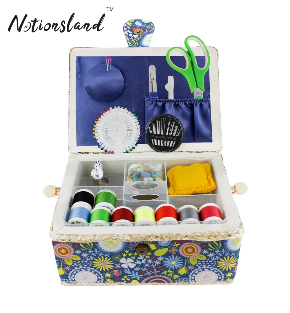 Hot Selling Sewing Basket With Sewing Accessories Custom Design Handmade Sewing Kit Basket For