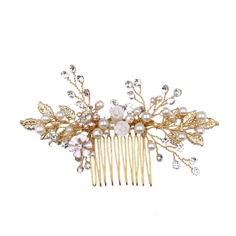 

Factory Direct Handmade Bridal Crystal Hair Combs Custom Metal Hair Accessory