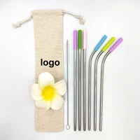 

Custom drinking colored reusable metal straw with cleaner flexible metal straw