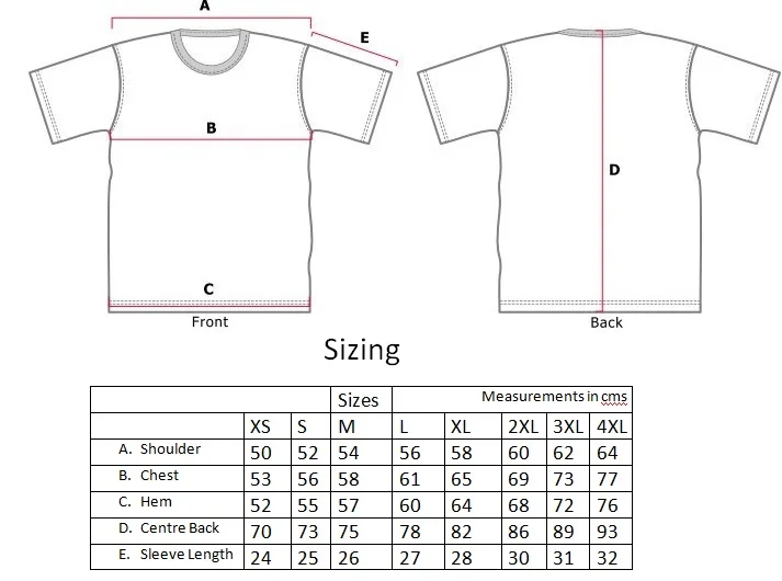 t shirt dimensions for shipping