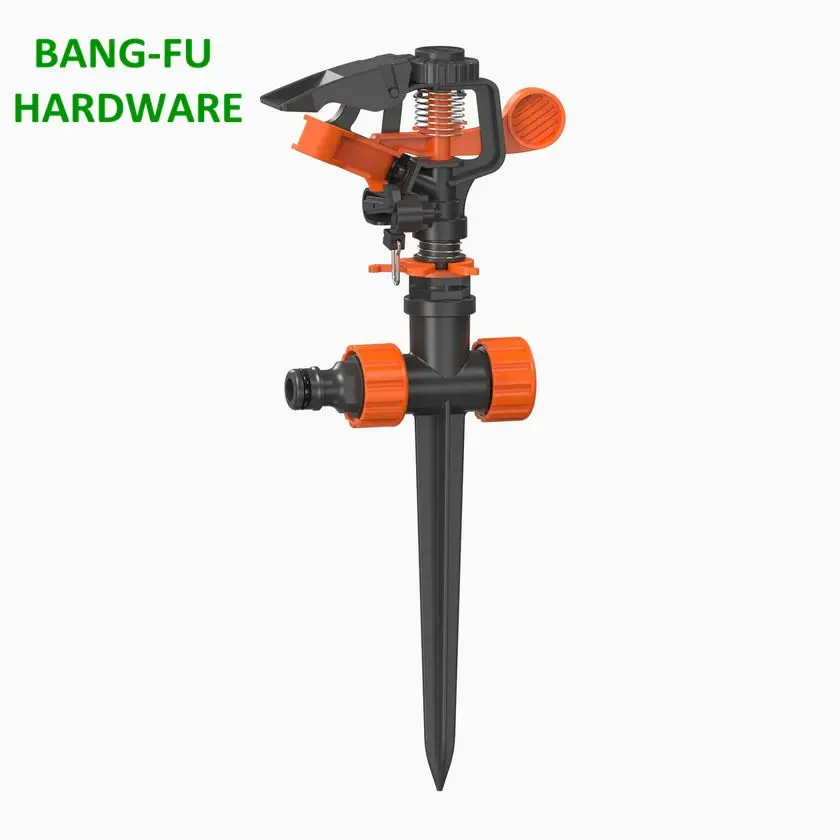 heavy-duty plastic irrigation sprinkler with plastic spike