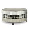 Modern Crystal Diamond Mirrored Round coffee table for living room furniture