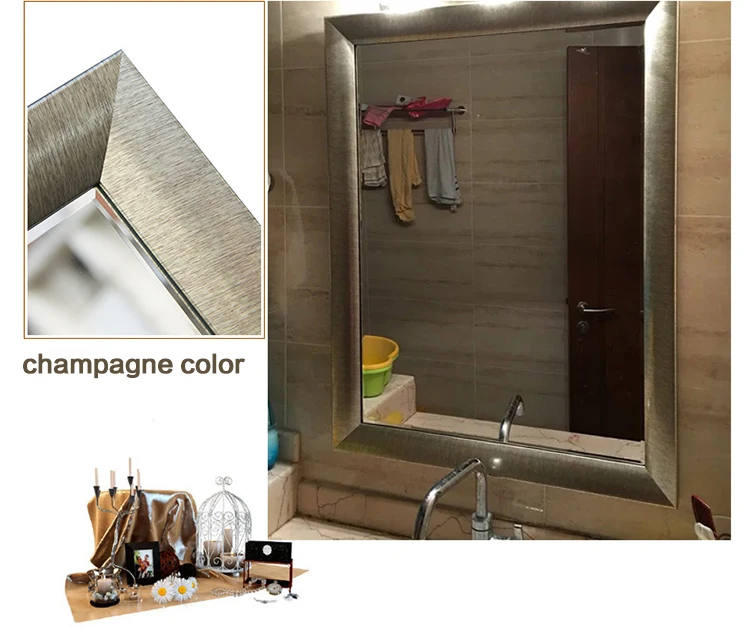 Zhejiang Bathroom rectangle wall mounted hanging makeup cosmetic silver mirror CTF0052