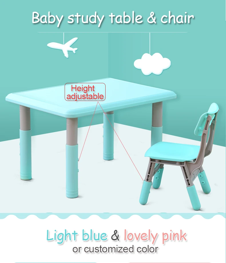 Adjustable Kids Table And Chair Set Of Plastic Material 60x60cm Buy