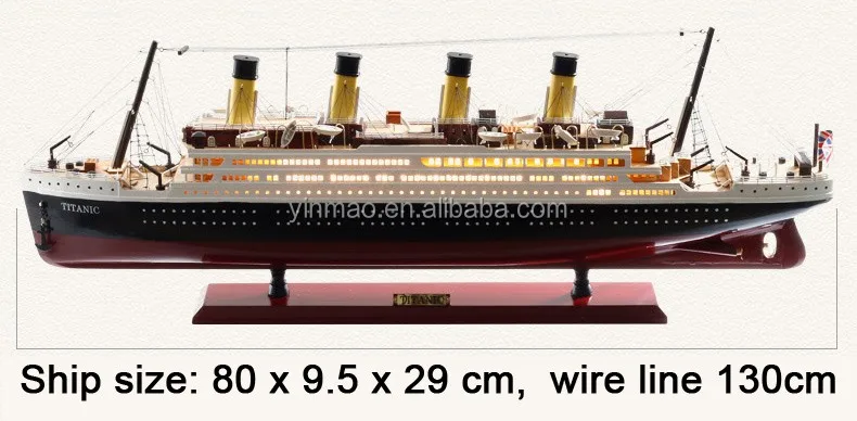 rms titanic ship model with led light,size 80x10x29cm