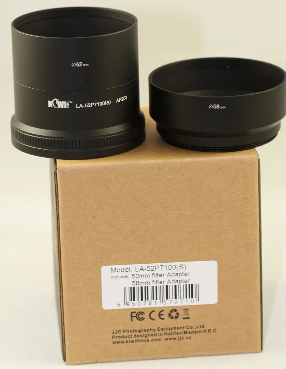 Lens / Filter Adapter Tube For Nikon Coolpix P7100 52mm & 58mm Wide Angle P-7100