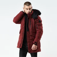 

2019 Winter New Men's Long Cotton Clothing Hooded Thick Windproof Down Jacket Warm Coat