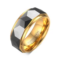 

In Stock Wholesale Highly Polished 8mm Gold Women Men Wedding Band Tungsten Carbide Rings