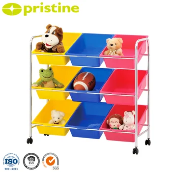 toy organiser with plastic bins