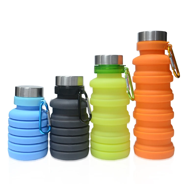 

470ml Sport Silicone Portable Creative Collapsible Foldable Silicone Drink Camping Travel, Customized color