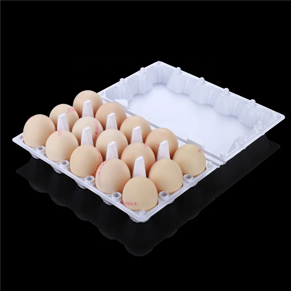 
plastic egg carton tray PS white color factory price 15pack 15cell plastic egg tray 